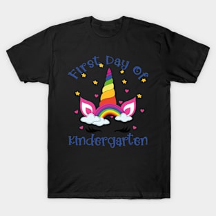 Cutesy Unicorn Face | 1st Day of Kindergarten T-Shirt